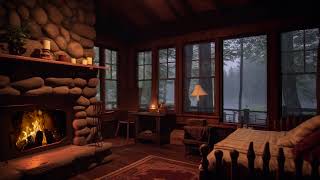 10 Hours⚡Cozy Cabin Porch with Heavy Rainstorm   Relaxing Rain Sounds for Sleeping, Studying & Relax