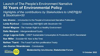 Lancement du récit de l'environnement du peuple: 50 ans de politique environnementale (en français)