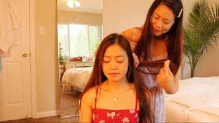 ASMR Relaxing Haircutting Session For Long Soft Layers