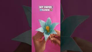 How to make paper flower 🩵✨  #shorts #art #artandcraft #artshorts #diy #papercraft #craft