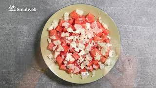 Watermeloensalade met feta en basilicum