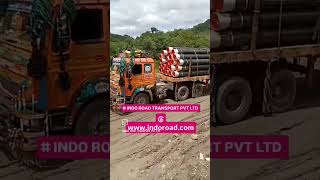 pipe loading on trailer @INDO-ROAD. #trendingvideo #trendingshorts #indo #trucks #transport