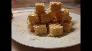 Kolač, ki se ne peče, narejen v 15 min., rafaelo kocke. Non-baking cake made in 15 min rafaelo cubes