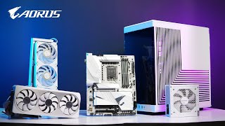 AORUS White PC Build I Z790 AORUS PRO X  I Intel i9-14900K I WATERFORCE II 360 ICE