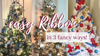 How to Put Ribbon on a Christmas Tree! 3 EASY Ways!