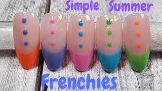 Easy Colorfully French Tip Nail Design Using Madam Glam Korean Syrup Gels