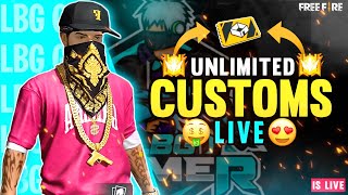 Free Fire Live Telugu - Unlimited Custom Rooms Live  - Free Fire Max Live || #Freefire