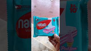 #shorts #asmr Nabatti Strawberry Waffer eating sounds asmr | Crunchy Waffer biscuits eating asmr