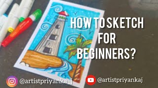 How to sketch for beginners |Full Tutorial video #easydrawingsstepbystep #howtosketch #easyartideas