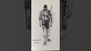 Inktober Day 8 - Hike #inktober #inkdrawing #penandinkdrawing #pendrawing #drawingshorts