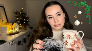 ASMR | UP-CLOSE Christmas themed trigger words ❄️ Hand sounds & Mic brushing ✨