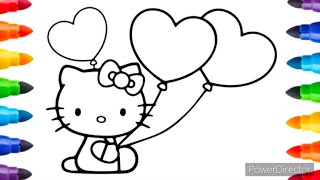 Hello Kitty easy drawing 🐱🌈🐈|| Step by Step Hello Kitty Drawing For Kids And Toddlers ||