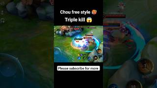 CHOU FREE STYLE😱 | MLBB FREE STYLE 🥵 | MOBILE LEGENDS BANG BANG #mlbb #mlbbfreestyle  #choufreestyle