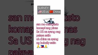 SURVEY:SAN MO GUSTO KOMAMPI ANG PINAS, US na syang nagpalaya satin or sa China syang nang aapi satin