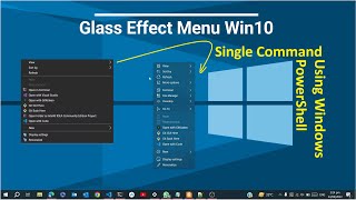 Transparent Right Click Menu | Win 10 | Win 11 |- Glass Effect