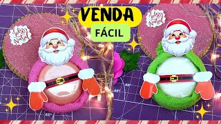 Lembrancinha do Papai Noel com sabonete e Toalhinha -ideia de Natal #vendafacil @Juhlilas