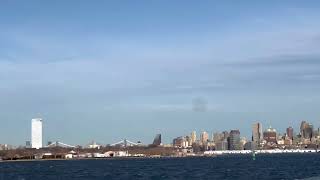 The Statue of Liberty and New York Skyline from the Ferry