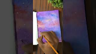 Night Sky Watercolour Painting Tutorial #shorts #youtubeshorts