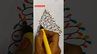 Learn the Easiest Way to Draw a Festive Christmas Tree with Brush Pens #Shorts #easydrawing