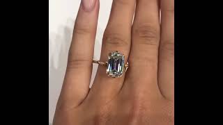 5.4 ct Emerald Cut Moissanite Engagement Ring D vvs1 Solitaire Setting Colorless Moissanite...