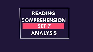 READING COMPREHENSION  | GMAT | Set 7