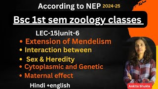 Bsc|Lec-15|unit-6|Extension of Mendelism, Interaction b/w Sex and heredity, Cytoplasmic inheritance