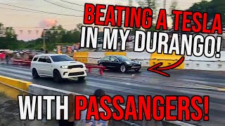 Can A 1000hp Durango Hellcat Beat A Tesla? Drag Racing With Passengers!