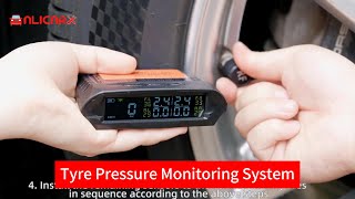 ALicar X1 Solar Powered TPMS Tyre Pressure Monitoring System Car HUD Speed Alarm With GPS