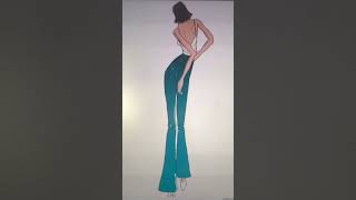 ￼Fashion illustration sketches,  How to color evening wear, fashion illustration, fashion sketching