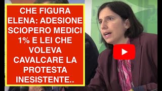 CHE FIGURA ELENA: ADESIONE SCIOPERO MEDICI 1% E LEI CHE VOLEVA CAVALCARE LA PROTESTA INESISTENTE..