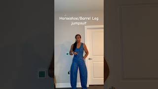 Viral denim jumpsuit-Horse shoe Barrel leg from Target! #affordablefashion #casualdress #chicoutfit