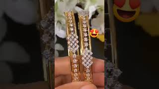 Gold plated diamond replica bangles, size from 2.4 to 2.8 WhatsApp on +918955348883 #diamondreplica