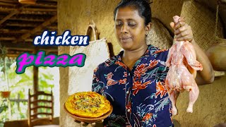 Chicken Pizza..Anyone can easily make pizza at home .. .Village kitchen recipe