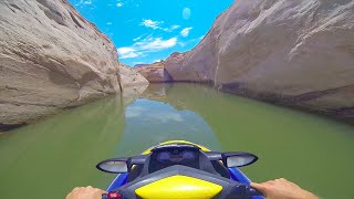 Jet Skiing on Glass through Face Canyon, Lake Powell