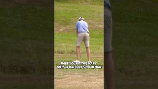 Can you count how many times my ball hit a tree? 🤣 #golf #golfswing #golfmemes #golffails #question