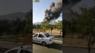 A video of a suspicious fire in the pallet warehouse of Behnoosh Company