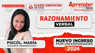 🔴 LIVE - Clase de Razonamiento Verbal para el ingreso a la UNIVERSIDAD ✅