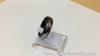 Black and Silver Dome Gunmetal Tungsten Carbide Wedding Band Rings With Mens And Womens Ring