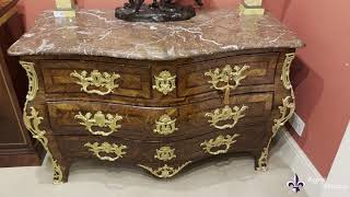 Antique French Régence Kingwood Ormolu Mounted Commode