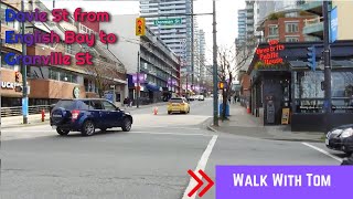 Davie Street from Denman Street to Granville Street Vancouver BC Canada