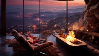 COZY HOLLYWOOD LOFT - asmr, sleep, study, relaxation, soothing sounds of fire crackling & crickets