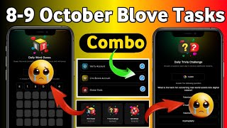 8 October blove dapp trivia challenge | blove words guess combo, blove dapp daily tasks, blove dapp