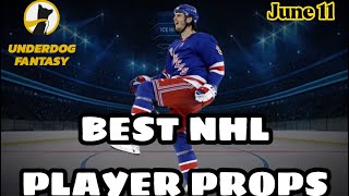 TODAYS BEST UNDERDOG FANTASY NHL PLAYER Props - Saturday June 11