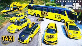 GTA 5 - Stealing SECRET TAXI CARS  with Franklin! (Real Life Cars #247)