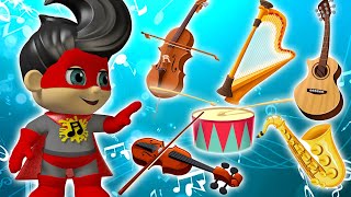 SuperGeek Heroes - Learn Musical Instruments With Ronnie Rock | Nursery Rhymes & Songs For Kids