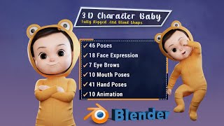 Baby fully rigged 3D character || Cartoon character || Polycorn Studio