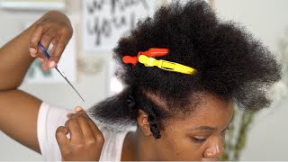 how to trim 4c hair | first time trimming my 4c natural hair