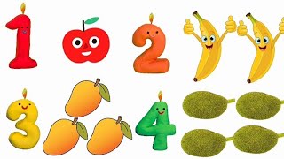 Learn 1 to 10 numbers & Fruit Names| 123 Numbers Names| 1234 Counting for kids