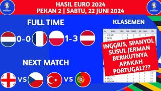 HASIL EURO 2024 HARI INI - TIMNAS BELANDA VS PRANCIS - KLASEMEN EURO TERBARU