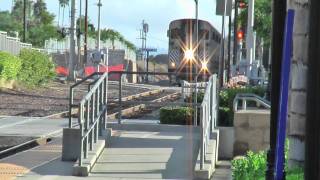 Amtrak 785 ON ITS HORSE as it belts thru encinitas at 90 mph